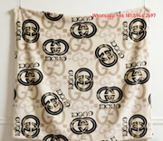 Gucci GG Monogram Beige Flannel Blanket Neutral Wall Decor throw blankets IMG_2599